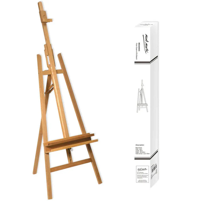Mont Marte Beechwood Floor Easel with Adjustable Tilt for Painting and Canvas - Retail Maharaj