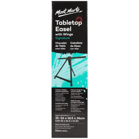 Mont Marte Tabletop Signature Easel with Wings for Canvas and Artwork Display - Retail Maharaj