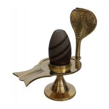 Retail Mahharaj Narmadeshwar Shivling with Brass Stand for Sacred Abhishek and Blessings - Retail Maharaj