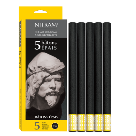 Nitram Bâtons Épais Extra Soft Charcoal Batons - Retail Maharaj