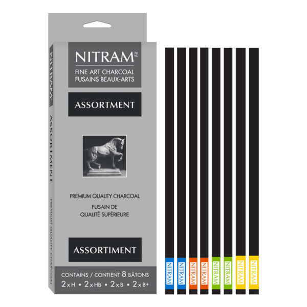 Nitram Assortment Charcoal Set 5mm & 6mm Square Batons - Retail Maharaj