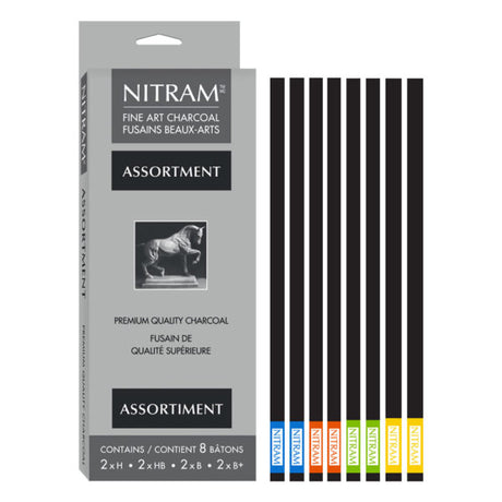 Nitram Assortment Charcoal Set 5mm & 6mm Square Batons - Retail Maharaj