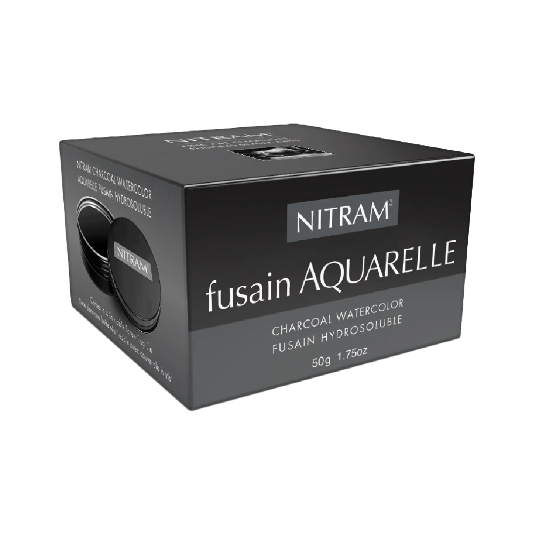 Nitram Fusain Aquarelle Charcoal Watercolour 50g Tin for Artistic Washes and Fine Linework - Retail Maharaj