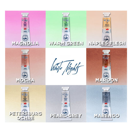 White Nights Artist Watercolour Tubes Pastel Shades Open Stock - Retail Maharaj