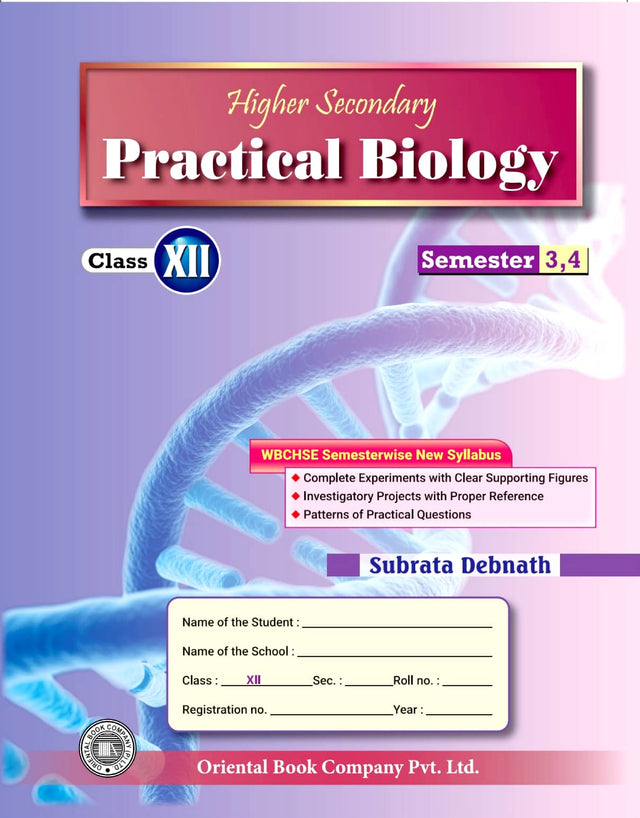 Higher Secondary Practical Biology Class- XII Semester 3 & 4 (English Version) - Retail Maharaj