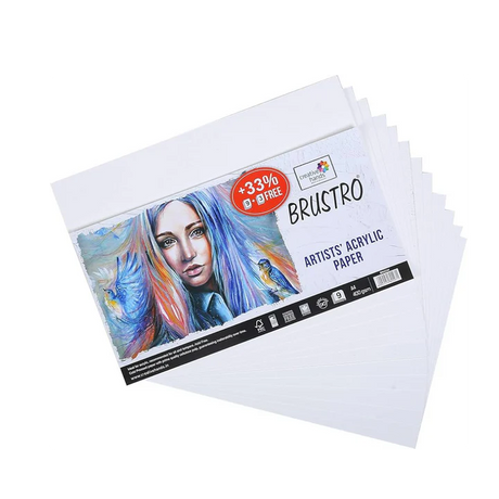 Brustro A4 Acrylic Painting Paper 400 GSM Pack of 12 Sheets - Retail Maharaj
