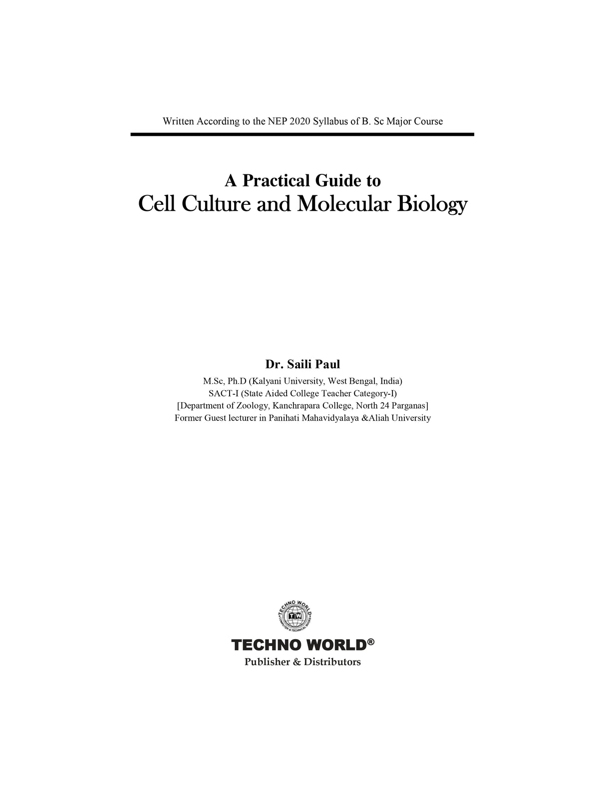 A Practical Guide to Cell Culture and Molecular Biology (English Version) - Retail Maharaj