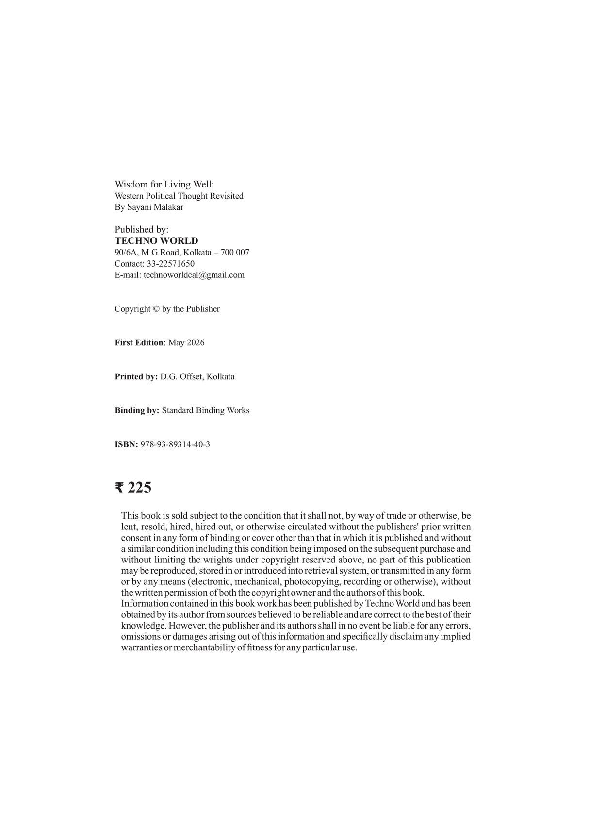 Wisdom for Living Well: Western Political Thought Revisited (English Version)