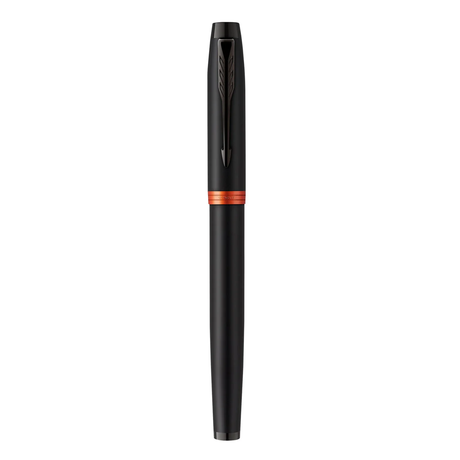 Parker IM Professional Flame Orange Black Trim Medium Fountain Pen - Retail Maharaj