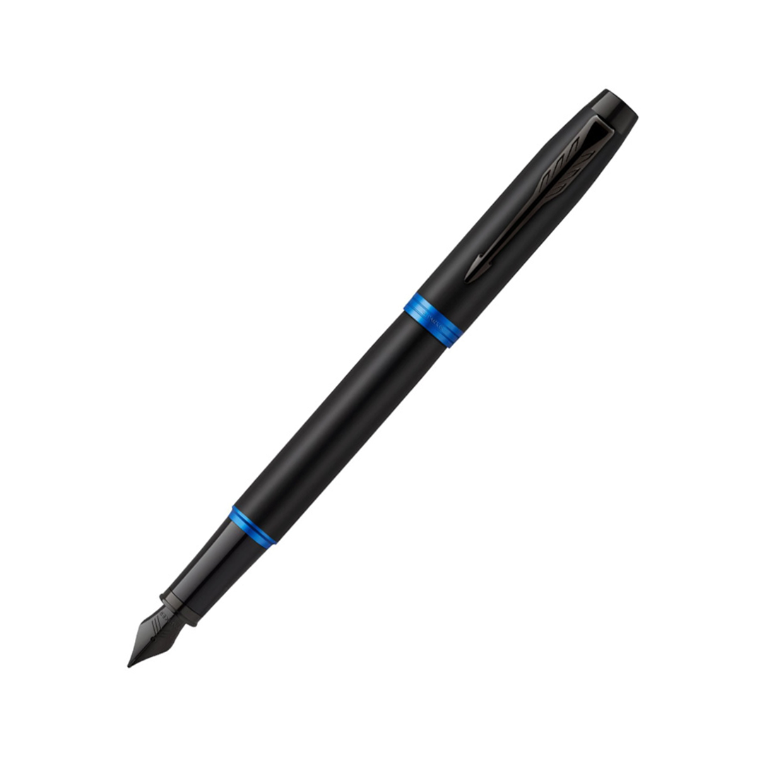 Parker IM Professional Marine Blue Black Trim Medium Fountain Pen - Retail Maharaj