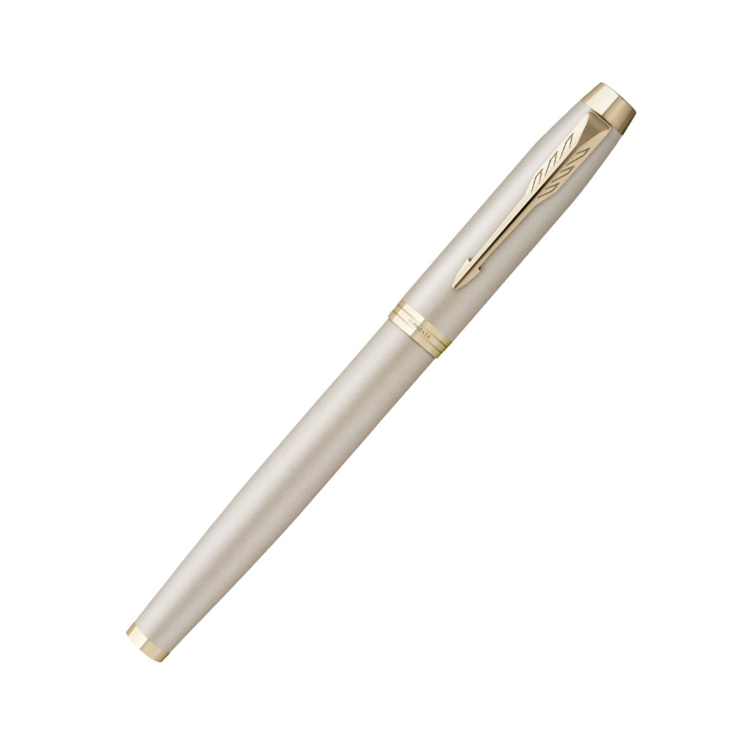 Parker IM Professional Monochrome Champagne Trim Medium Fountain Pen - Retail Maharaj