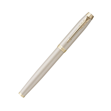 Parker IM Professional Monochrome Champagne Trim Medium Fountain Pen - Retail Maharaj