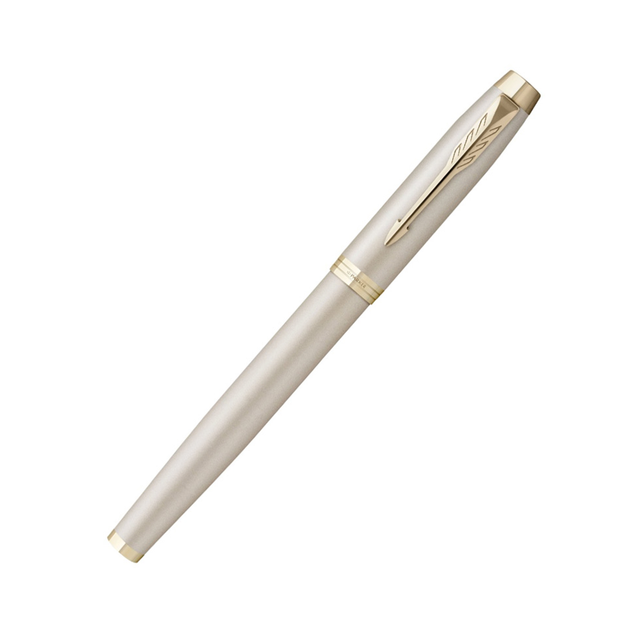 Parker IM Professional Monochrome Champagne Trim Medium Fountain Pen - Retail Maharaj