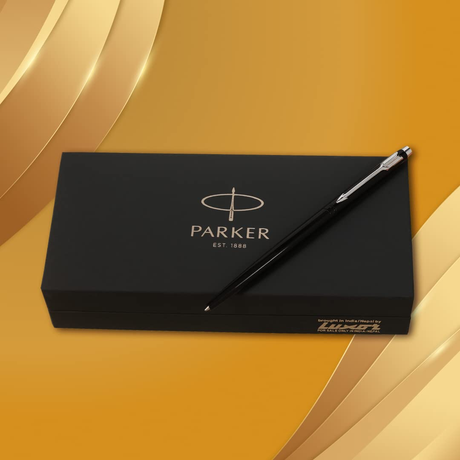 Parker Insignia Lacquer Black Ballpoint Pen with Chrome Finish - Retail Maharaj