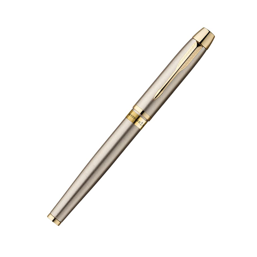 Parker Odyssey Brushed Metal Ballpoint Pen with Gold Trim - Retail Maharaj
