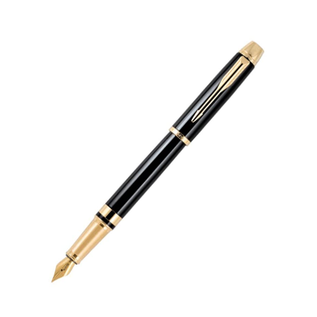 Parker Odyssey Lacque Black Fountain Pen with Gold Trim Medium Nib - Retail Maharaj