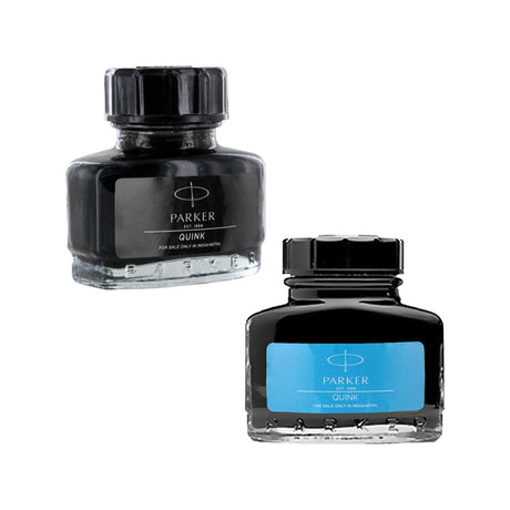 Parker Quink Fountain Pen Bottle Ink Black and BlueParker Quink Fountain Pen Bottle Ink Black and Blue - Retail Maharaj