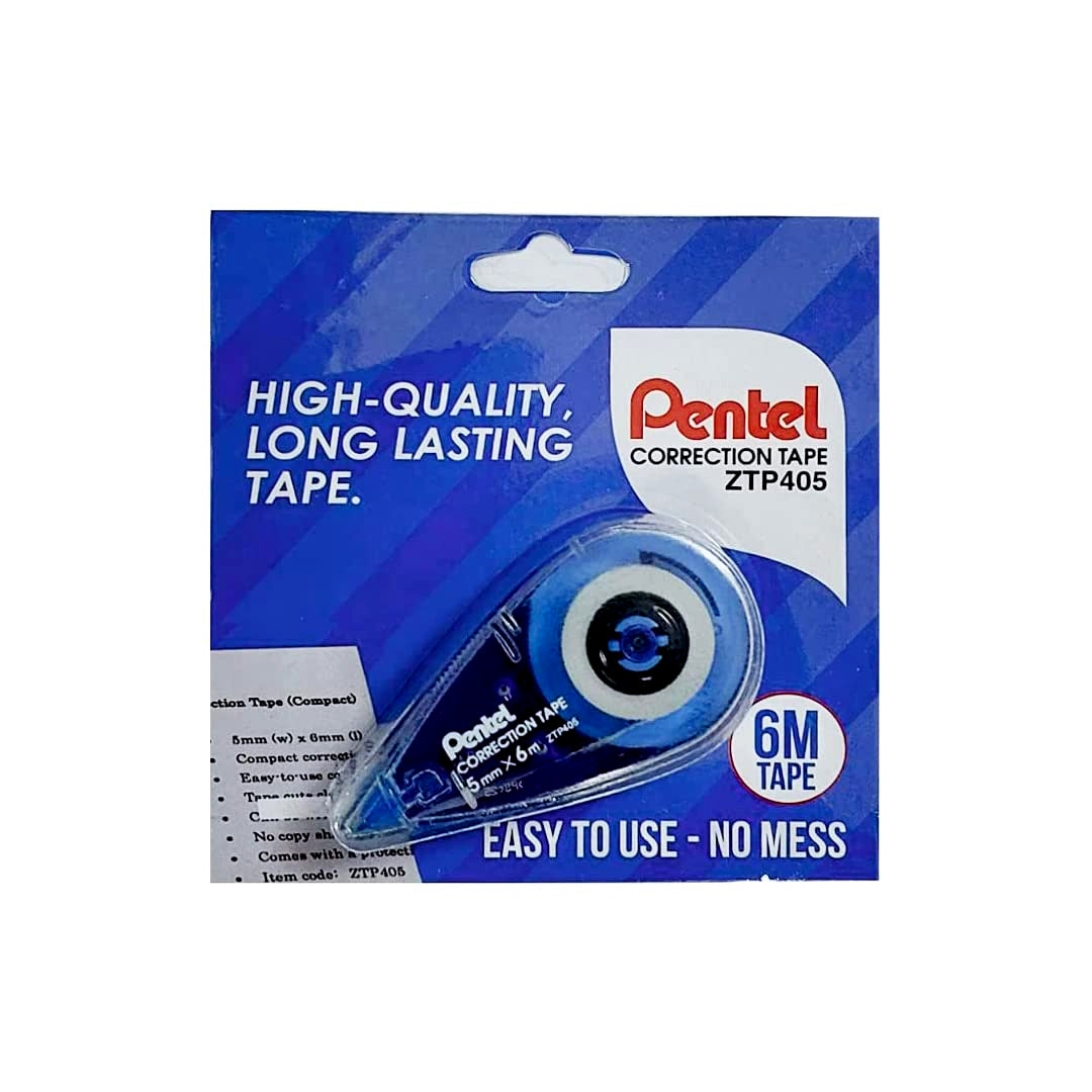 Pentel High Quality Long Lasting Correction Tape Dry Clean Smooth Finish - Retail Maharaj