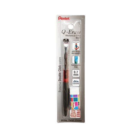 Pentel Q Erase QE427 Mechanical Pencil 0.7mm with Twist Eraser and Soft Grip - Retail Maharaj