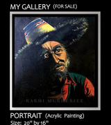 Portrait Original Acrylic Canvas Painting by Rakhi Mukherjee (20 × 16 Inch)
