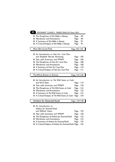 RESONANT CLASSICS (ENGL1011) (MAJOR COURSE) SEMESTER-1, B.U. (English Version) - Retail Maharaj