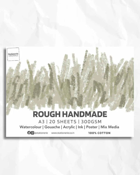 Retail Maharaj Rough Handmade Watercolour Paper Pad A3 300 GSM 20 Sheets - Retail Maharaj