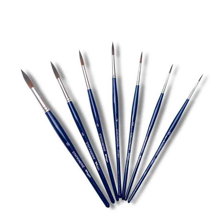 Retail Maharaj Round Brush Set of 7 Kolinsky Synthetic - Retail Maharaj