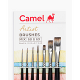 Retail Maharaj Camel Assorted Brush Set of 7 Round Series 68 & Flat Series 69 - Retail Maharaj