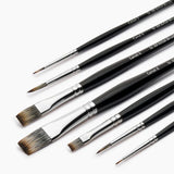 Retail Maharaj Camel Assorted Brush Set of 7 Round Series 68 & Flat Series 69 - Retail Maharaj