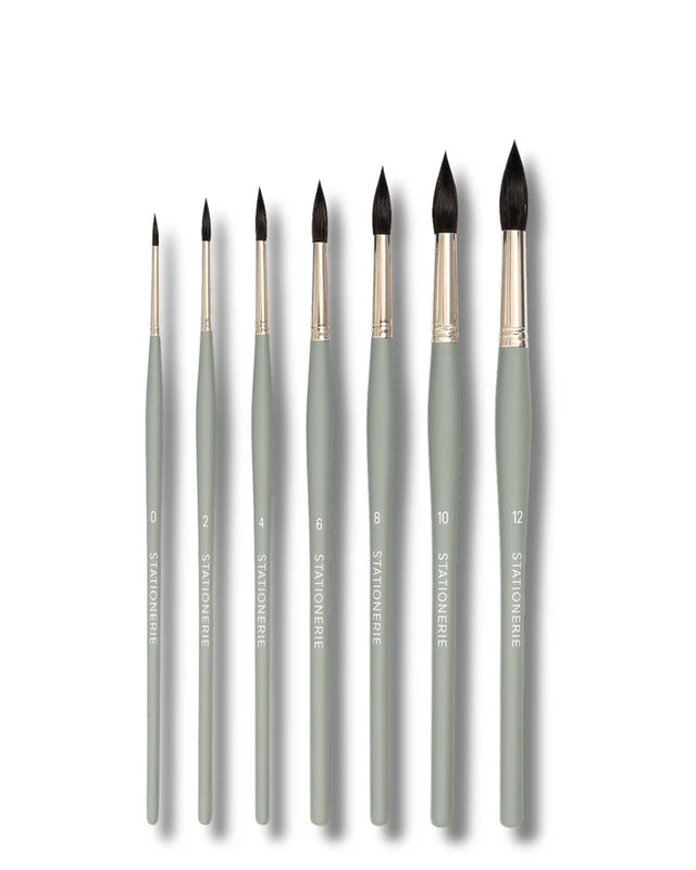 Retail Maharaj Round Brush Set of 7 Squirrel Synthetic - Retail Maharaj