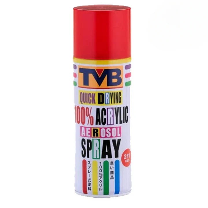 TVB Acrylic Aerosol Spray Fluorescent Red 400ml for Art and Crafts - Retail Maharaj