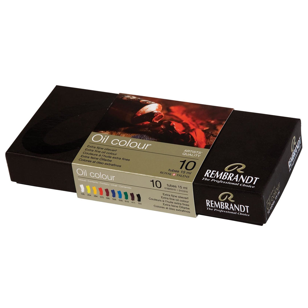 Rembrandt Professional Oil Colour Basic Set of 10 – Artist Grade Fine Oil Paint Tubes - Retail Maharaj