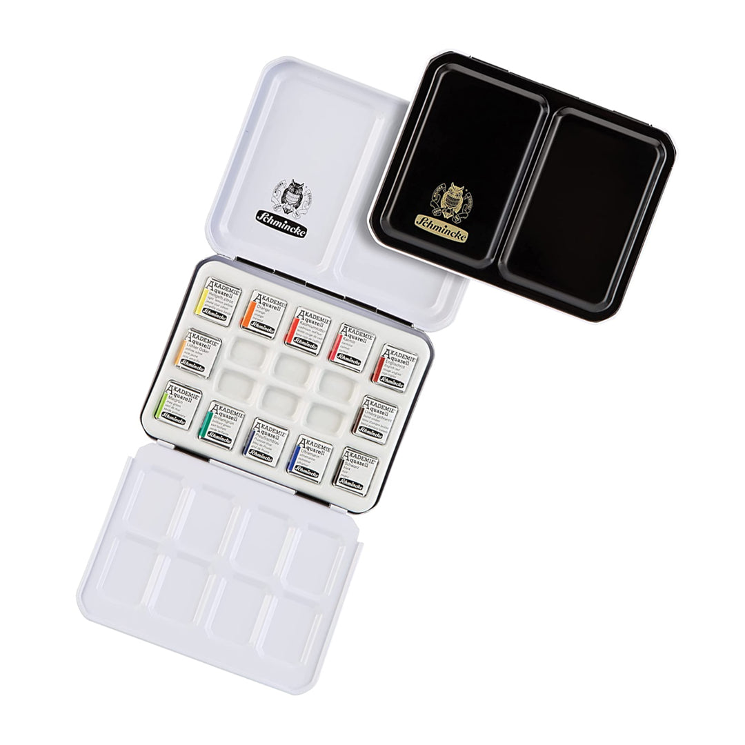 Schmincke Akademie Aquarell Watercolour Pan Sets for Beginners and Students - Retail Maharaj