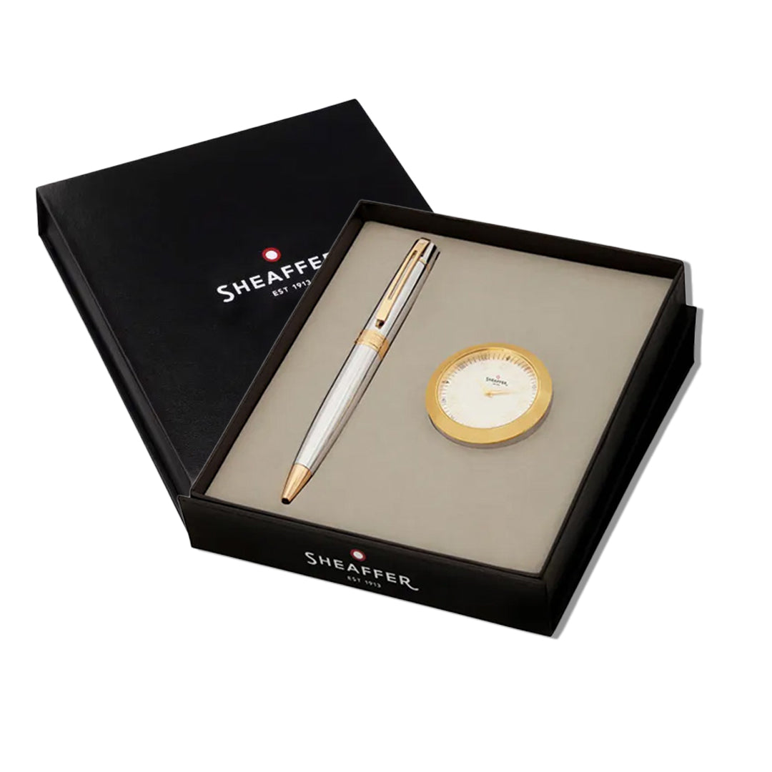Sheaffer 100 Ballpoint Pen and Business Card Holder Gift Set Glossy Black - Retail Maharaj