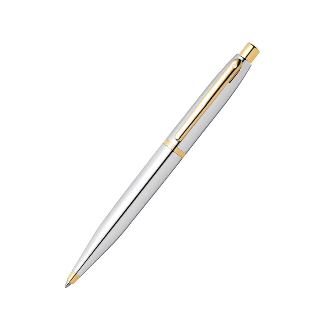 Sheaffer VFM 9422 Polished Chrome Gold-Plated Trim Ball Pen with A6 Notebook - Retail Maharaj
