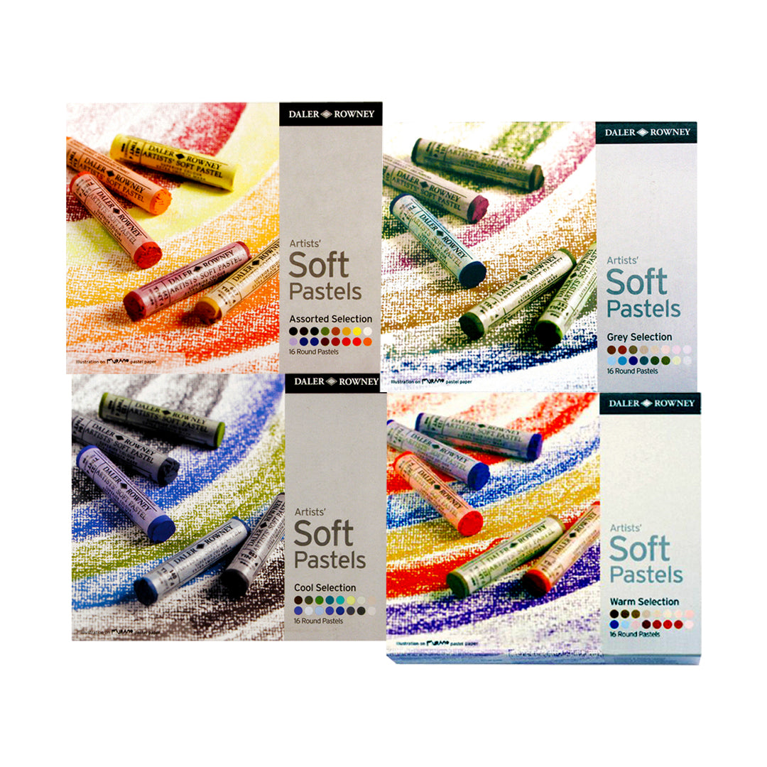 Daler Rowney Artists Soft Pastels Set of 16 Professional Colours - Retail Maharaj