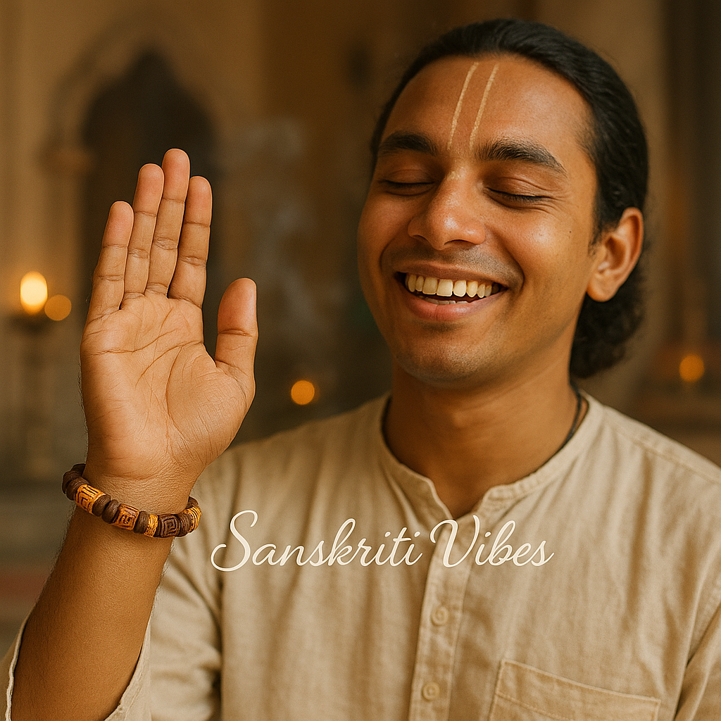 Pure Tulsi Radha Naam Beads Bracelet – Buy Online for Spiritual Blessings - Retail Maharaj