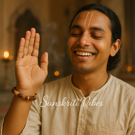 Pure Tulsi Radha Naam Beads Bracelet – Buy Online for Spiritual Blessings - Retail Maharaj