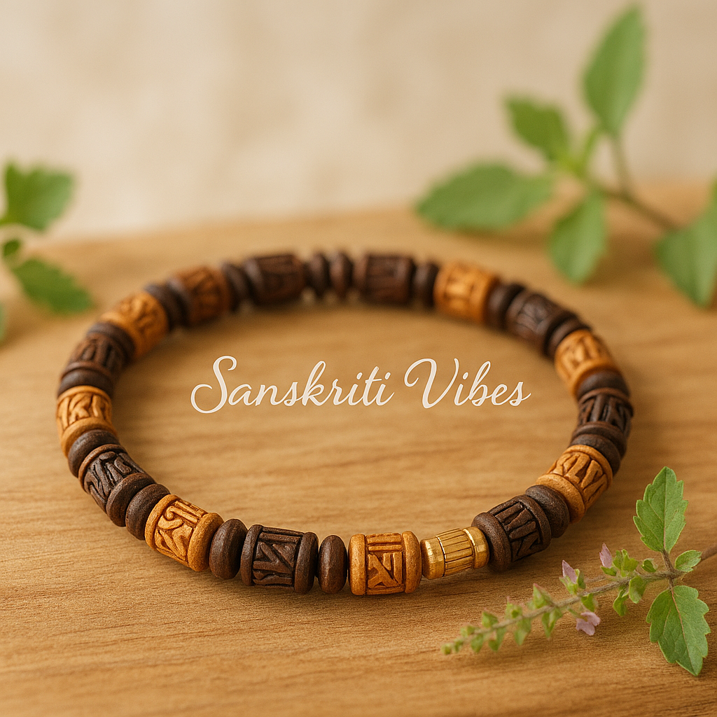 Pure Tulsi Radha Naam Beads Bracelet – Buy Online for Spiritual Blessings - Retail Maharaj