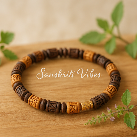 Pure Tulsi Radha Naam Beads Bracelet – Buy Online for Spiritual Blessings - Retail Maharaj