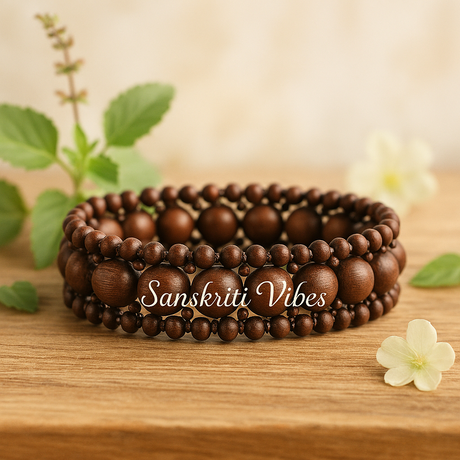 Traditional Chain Design Pure Shyama Tulsi Beads Bracelet – Spiritual Bracelet for Devotees - Retail Maharaj