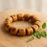 Traditional Pure Tulsi Thick Big Beads Handmade Bracelet – Spiritual and Sacred Bracelet for Devotees - Retail Maharaj