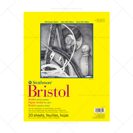 Strathmore 300 Series Bristol Paper Pad 100 lb (270 GSM) | Smooth & Vellum Surface | Open Stock - Retail Maharaj