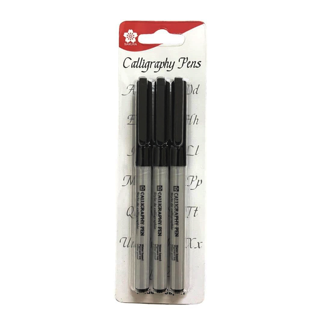 Sakura Calligraphy Ink Pens Set of 3 with Chisel Tips - Retail Maharaj