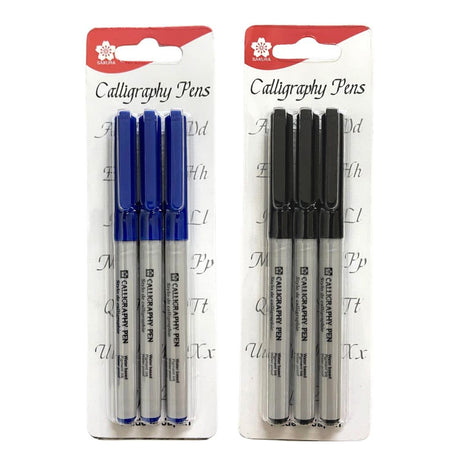 Sakura Calligraphy Ink Pens Set of 3 with Chisel Tips - Retail Maharaj