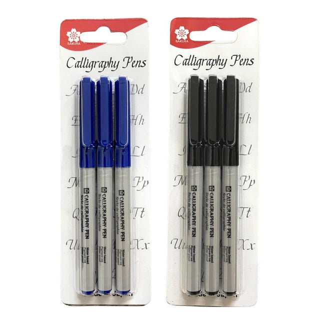 Sakura Calligraphy Ink Pens Set of 3 with Chisel Tips - Retail Maharaj