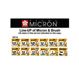 Sakura Pigma Micron Set of 12 Fineliners Assorted Nibs Black - Retail Maharaj