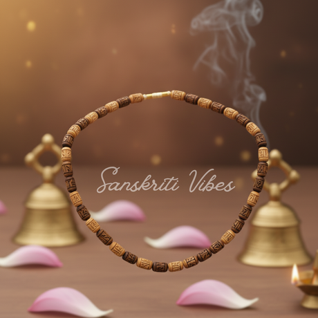Radha Radha Naam One Round Tulsi Kanthi Mala – Premium Quality - Retail Maharaj