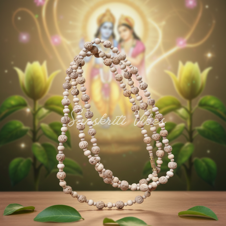 Handmade Jay Shri Radha Tulsi Kanthi Mala – Traditional Spiritual Neckwear for Devotion - Retail Maharaj