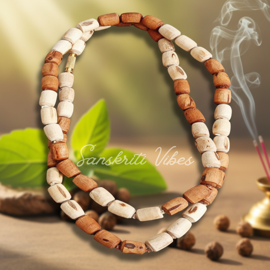 Two Round Cylindrical Bead Tulsi Kantha Mala From Vrindavan Dham – Classic - Retail Maharaj
